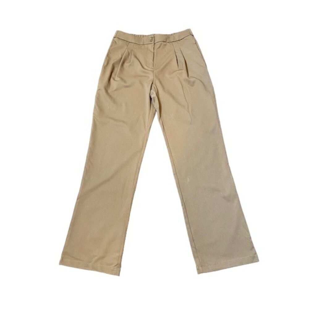 NWOT Sincerely Jules Dress‎ Pants Pleated Front Polyester Spandex Tan Large